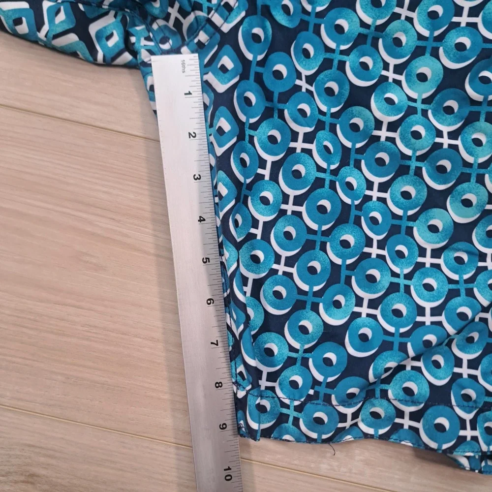 Merona Mens Y2K Blue Geometric Print Swim‎ Trunks Size Small 28-30 Board Shorts